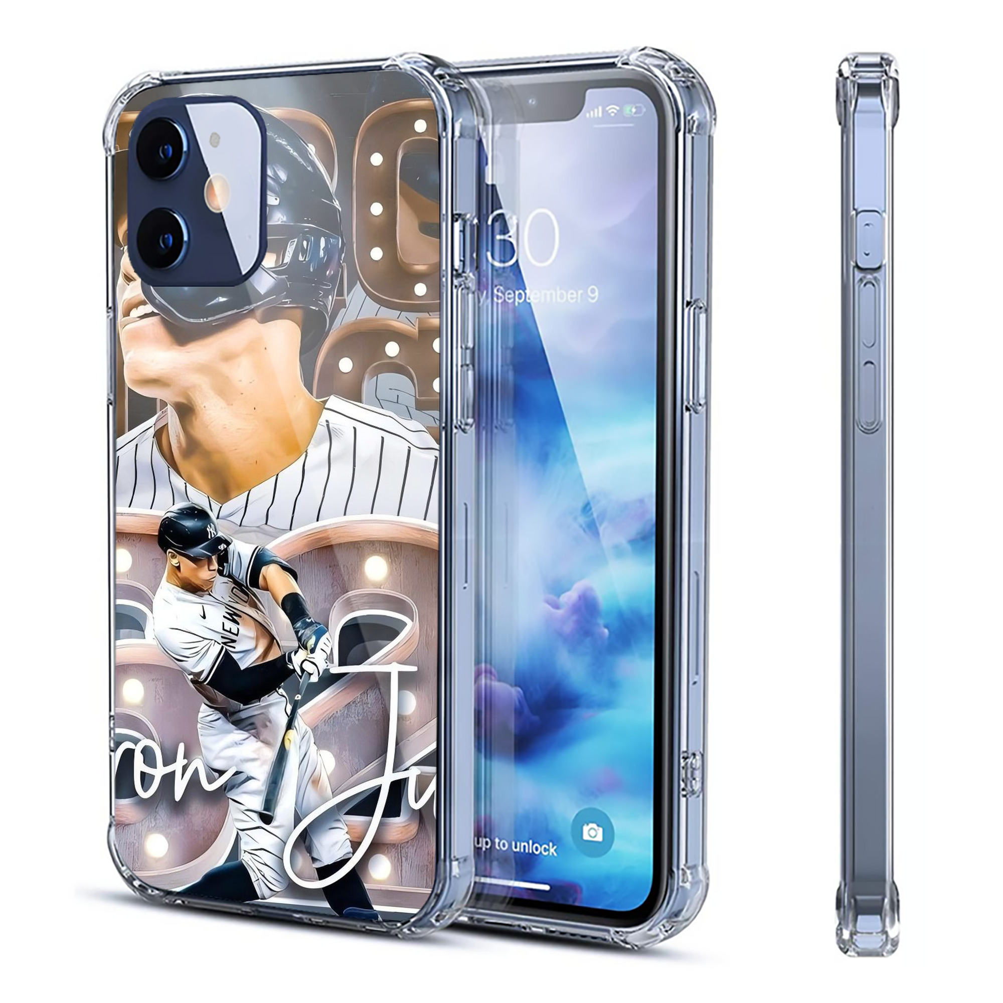 Aaron Judge 62 Home Runs Clear IPhone 12 Case – Soft TPU With UV Print – Enhanced Drop Protection, Precise Fit, Anti-Fingerprint, Customizable Design, Scratch-Resistant, Yellow-Resistant